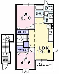 サンシャインセレノ 2LDKの間取図画像