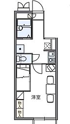 レオパレストレーゾール 1Kの間取図画像