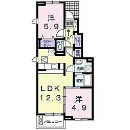 ジュネスSOGOA 2LDKの間取図画像