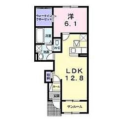 サンリットヴィラXB 1LDKの間取図画像