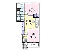 フィオーレ2D 2DKの間取図画像