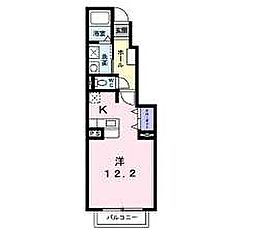 クレイドルH・I 1Kの間取図画像