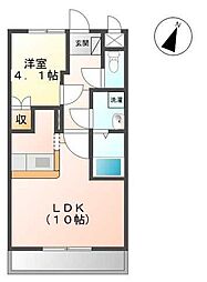 アヴェニール壱番館 1LDKの間取図画像