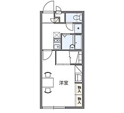 レオパレスメルベーユ松原 1Kの間取図画像