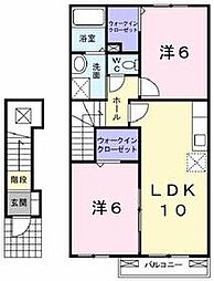 グランすずかぜの丘B 2LDKの間取図画像