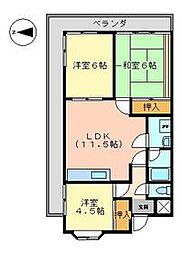 ファミール徳常 3LDKの間取図画像