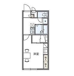 レオパレスPastello 1階1Kの間取り