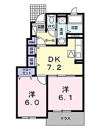 サンリット・IK 2DKの間取図画像
