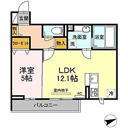 メゾンドーミー 1LDKの間取図画像