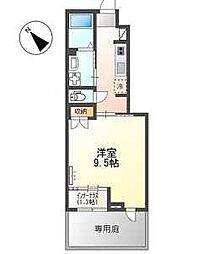 カナン喜多川 1Kの間取図画像