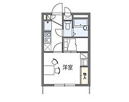 レオパレスサンハイツ徳常 1Kの間取図画像
