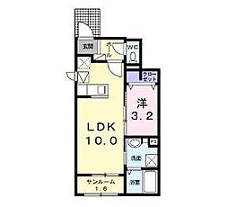シェル・エ・メールI 1LDKの間取図画像
