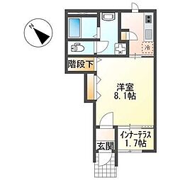 ヴォラーレ 1Kの間取図画像