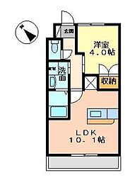 アルファー 1LDKの間取図画像