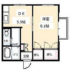 ワンズワン新須賀 1DKの間取図画像