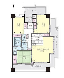 ジョイフルプラザ土居田 3LDKの間取図画像