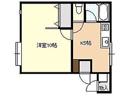 アムールE 1Kの間取図画像