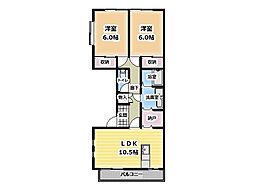 グリムハウス 2LDKの間取図画像