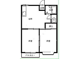 メゾン・ファミーユ 2DKの間取図画像