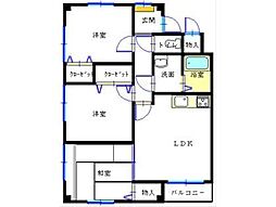 ロイヤルヒルズ中央通 3DKの間取図画像
