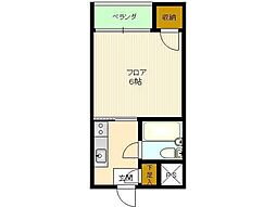 第一キャンパスマンション 1Kの間取図画像