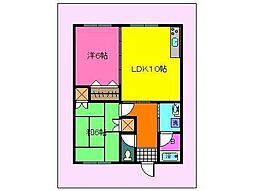 須藤善アパート 2LDKの間取図画像