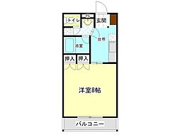 バーディハイム開沼ビル 1Kの間取図画像