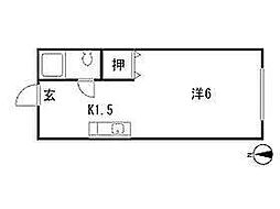 ジュミネス壱番館 1Kの間取図画像
