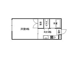 コーポマイルーム 1Kの間取図画像