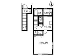 アルトスクA 1Kの間取図画像