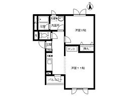 コート・フィオーレA 2Kの間取図画像