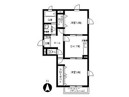 ヴァンベール 2DKの間取図画像