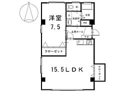 アーバン中央 3階1LDKの間取り
