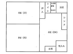 メゾンフリーダム 2DKの間取図画像