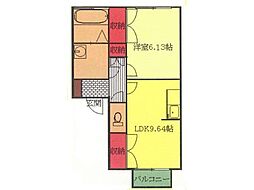 フルールマミ 1LDKの間取図画像