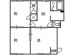 タウニイサンフラワーA 3DKの間取図画像