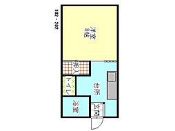 コーポ鈴木 1Kの間取図画像