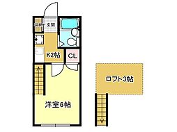 CASA・LIEN 1階1Kの間取り
