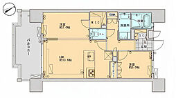 レクシアミヤザキオオハシアクアテラス 2LDKの間取図画像