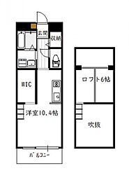アルテマイスターアゴラ 5階ワンルームの間取り