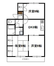 ジェネシス大島（3DK） 3階3DKの間取り