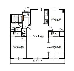 パストラル柳丸1 3LDKの間取図画像