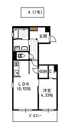 アルテマイスター谷川 1LDKの間取図画像