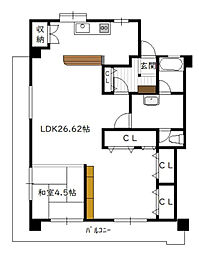 ACT3 1LDKの間取図画像