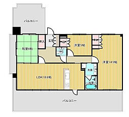 サーパス大橋平和台通 3LDKの間取図画像