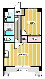 松橋マンション 1LDKの間取図画像