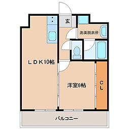 センチュリーコート5番館(芳士） 6階1LDKの間取り