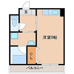 レジデンスパルコ 3階ワンルームの間取り