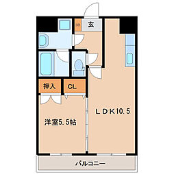 センチュリーコート6番館 1LDKの間取図画像