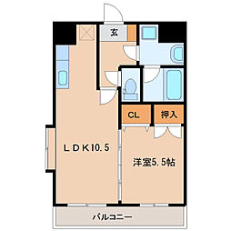 センチュリーコート6番館 1LDKの間取図画像